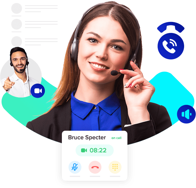 RCM Contact Center Solutions Interface Dashboard Graphic
